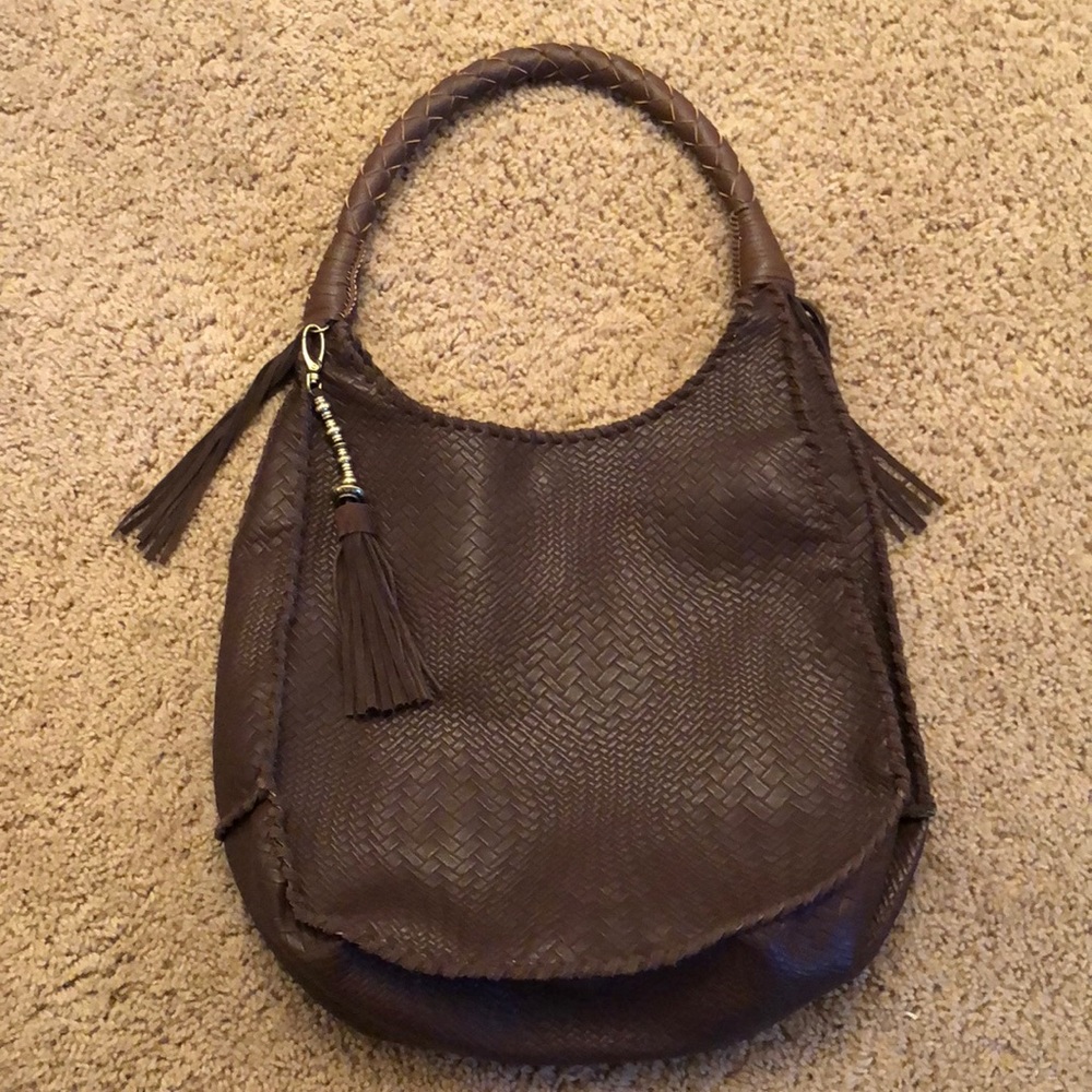 Brown bag with tassels- super cute! NWOT